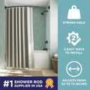 Zenna Home Matte Black, Curved Shower Curtain Rod, Tension or Permanent Mount, Easy Install, Rounded for Extra Room, 50 to 72 Inches