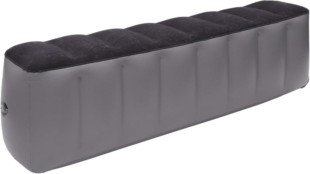 Car Air Inflation Mattress 51.18"x11.02"x16.54" Comfortable Rear Seat Air Travel Bed Car Sleeping Mat for Napping Travel Black Gray