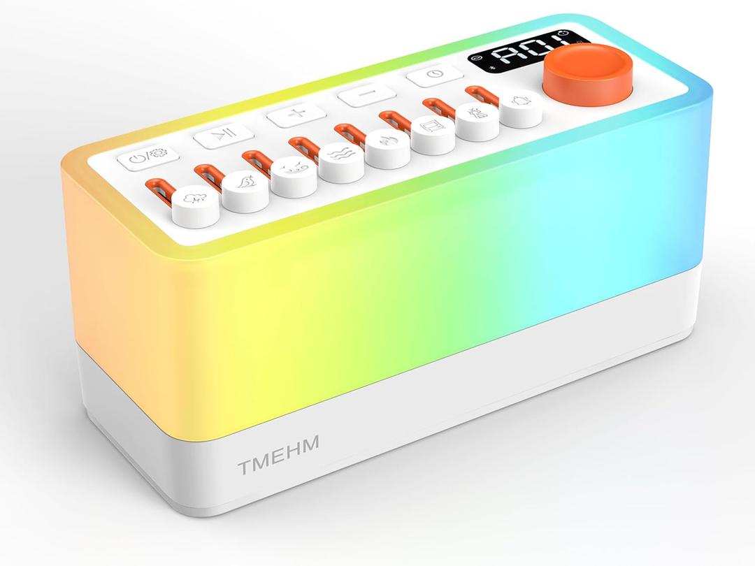 White Noise Sleep Sound Machine with 8 Nature Sounds, Portable Bluetooth Speaker, 12 Colors Night Lights, Sleep Timer & Breathing Exercises, for Babies, Kids, and Adults (S660pro)