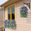 Artificial Fake Hanging Flowers for Outdoors, 2 Pcs Artificial Hanging Plants Outdoors Spring Summer Decor, UV Resistant Faux Violet Silk Flowers for Planters Front Door Yard Garden(Dark Orchid)