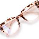 OPTOFENDY Oversized Blue Light Blocking Glasses for Women, Anti Eyestrain & UV Protection Square Computer Eyeglasses (Baby Pink)