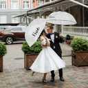 2 Clear Wedding Umbrellas, Large Bubble Wedding Umbrella for Bride and Groom with J Hook Handle Lightweight Bridal Umbrellas for Weddings Rain Outdoor Ceremony