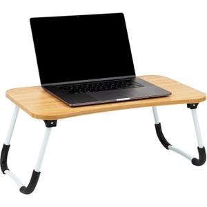 Mind Reader Lap Desk Laptop Stand, Bed Tray, Folding Legs, Couch Table, Portable, MDF, 23.25" L x 13.75" W x 10.5" H, Beige