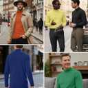 10 Pack Mens Big and Tall Mock Turtleneck Shirts Basic Tops Multipack (XXXL)