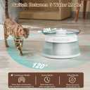 Glass Smart Cat Water Fountain Filterless | Pet Drinking Water Fountain Bowl No Filter, Battery Operated Cat Water Fountain