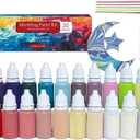 27PCS Water Marbling Painting Kit, Christmas Water Paint for Craft, Turkish Marble Pattern Craft Set,Cream Watercolor Art Kit, Perfect for Christmas, Halloween, Thanksgiving & New Year Gifts
