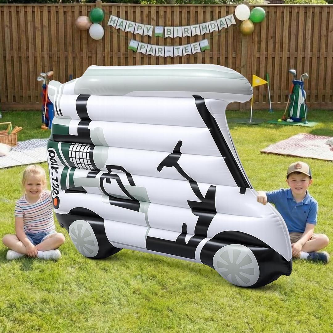 Large Inflatable Golf Cart Decoration 47.2" PVC Balloon Blow up Decorations for Golf Theme Birthday Party Club Cart Holiday Indoor Outdoor Decor Backdrop Photo Booth