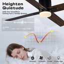 52 Inch Flush Mount Low Profile Ceiling Fan with Light and Remote Control, Reversible 4 Dual Finish Wood Blades, Indoor/Outdoor Ceiling Fan for Patio, Living Room, Bedroom