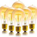Edison Bulb, A19 Bulbs 6 Pack, Retro Style Incandescent Light Bulbs,Dimmable 120V 40W Antique Vintage Light Bulb, 240 Lmens E26 Base, Amber 2200K Warm White Light, for Home Office Desk Lamp