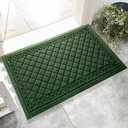 Classic Green Vintage Outdoor Indoor Entrance Doormats, Absorbent Durable Heavy Duty Welcome Front Door Mat,Thick Natural Rubber Back,Easy Clean Entryway Mat 17x30 Inch, Low Profile (1'5" x 2'6" (Rectangular))
