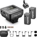 GODOX Magic XT1 Wireless Microphone for Camera/Android/iPhone, 48kHz/24-bit Noise Cancellation HD Wireless Lavalier Mic with Charging Case,16 Hour Working time, 656ft Range, Touchscreen Microphone