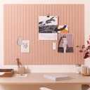 Large Felt Bulletin Board - Stylish Perfectly Sized 35" x 47" Cork Board Alternative for Office & Wall Decor  12 Customizable Adhesive Tiles w/Golden Pins are Perfect to Display Your Photos (Pink)