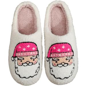 Slippers for Women Men Fuzzy Memory Foam Slipper Fluffy Winter Soft Warm Slip On House Shoes (White)