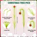 Bucherry 32 Pcs Lime Green Furry Christmas Ball Ornaments for Xmas Tree, Fuzzy Ball with Hair and 18'' Green Tree Picks Topper for Home Party Supplies Fireplace Mantel Wall Decor(Lime,3.2'')