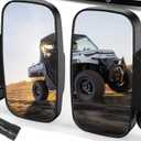 UTV Ranger Rear Side Mirrors Set Compatible With 2015-2024 Polaris Ranger 500 570 900 1000 XP Crew, Pro-Fit Profiled Tube