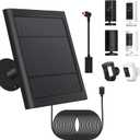1 Pack - Solar Panel for Ring Security Camera Spotlight Cam Plus/Pro(Battery) Stick Up Cam/Pro Wireless Outdoor with 10FT/3M Long Cable Dustproof Waterproof BK (Dark Black)