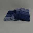 OLANLY Stair Treads for Wooden Steps in Navy and Navy Blue Microfiber Bathroom Rug, 4Item Bundle