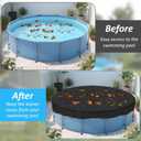 35.6 X 35.6 Ft Leaf Net Pool Covers for 24-33Ft Round Above Ground Pool, 35.5ft Winter Pool Mesh Cover with 100FT String Fits 24-33FT Above Ground Pools, Cover Size: 35.6 X 35.6 FTSquare