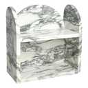 DUANYAN Marble Shelf Bathroom Counter Organizer and Storage 2-Tier White