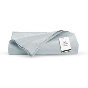 Tribeca Living Cal King Cotton Flannel Flat Sheet Only 170-GSM - Oversized 112 x 106 Inch Dimensions for Generous Bed Coverage - Soft Breathable Bedding in Sky Blue