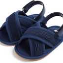 COSANKIM Infant Baby Boys Girls Summer Sandals Non Slip Soft Sole Toddler First Walker Crib Shoes (0-18 Months) (05 Dark Blue)