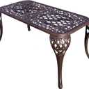 Oakland Living Mississippi Cast Aluminum Cocktail Table, 35-Inch by 18-Inch, Antique Bronze