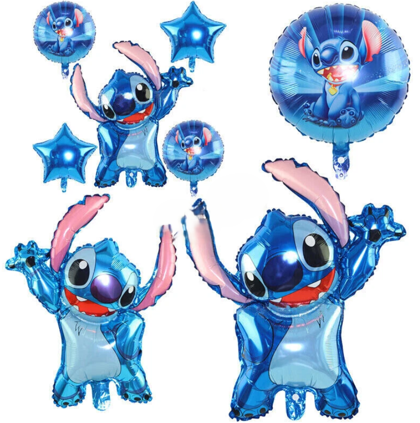 Cute Large Stitch Blue Cartoon Kids Bday Party Quality Foil Balloon Baby Shower