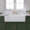 TUKTUK White Farmhouse Sink 30 inch Farm Sink Fireclay Apron Front Single Bowl Kitchen Sinks Deep Drop In Undermount Reversible Heavy Duty Easy-to-Clean Kitchen Basin with Luxury Modern Accessory Kit