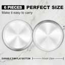 E-far 6-Piece Stainless Steel Plates, 9 Inch Metal Dinner Plates Dishes for Home, Picnic, Outdoor Camping, Healthy & Non-Toxic, Shatterproof & Dishwasher Safe