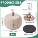8 Pcs Round Furniture Legs, 2.8 Inch Bun Feet for Furniture Modern Couch Feet for Couch Chair Sofa Dresser Desk Table Cabinet Bed Bookcase (Wood)