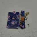 Teskyer Retractable Lanyard with ID Badge Holder, Stylish Pattern Lanyard Wallet, 4 Card Slots Zipper Pocket Badge Holder Women & Girls, Blue Flowers