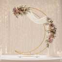 Half Crescent Moon Wedding Arch Backdrop Stand 6.9FT Party Ceremony Arch, 6.9ft-1pc