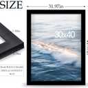 30x40 Picture Frame Black, with HD Plexiglass Durable and Scratch-proof for Horizontal or Vertical Wall Mounting, 1 Pack