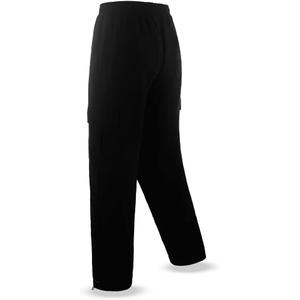 Men's Fleece Cargo Sweatpants Multi-Pocket Loose Casual M-5XL Tall and Big Size (Large, Black)