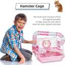 Hamster Cages, A Wire Rat Cage with a Large Space for Dwarf Hamsters, Guinea Pig, Gerbils, Mouse or Other Small Animal Cage, Pink