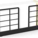 Wican Vertical Stance Bathroom Napkin Holder Takes Up Less Space for Small Guest Bathroom Oak and Iron Towel Tray for Powder Room Table Wooden Basket for Disposable Paper Hand Towels Matte Black (8.86 x 2.56 x 4.33 inchs)