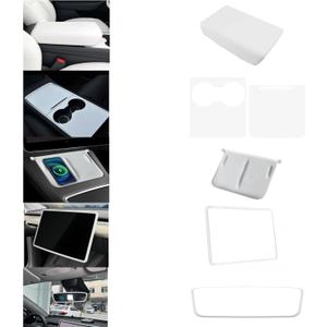 frani Center Console Cover 5Pcs Set for Tesla Model 3 2021-2023 Model Y 2021-2025,Tesla Interior Center Console Cover Decor Accessories White