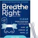 Breathe Right Nasal Strips, Clear Small/Medium Nose Strips, Snoring, Nasal Congestion, Deviated Septum, Allergies, 30 Ct