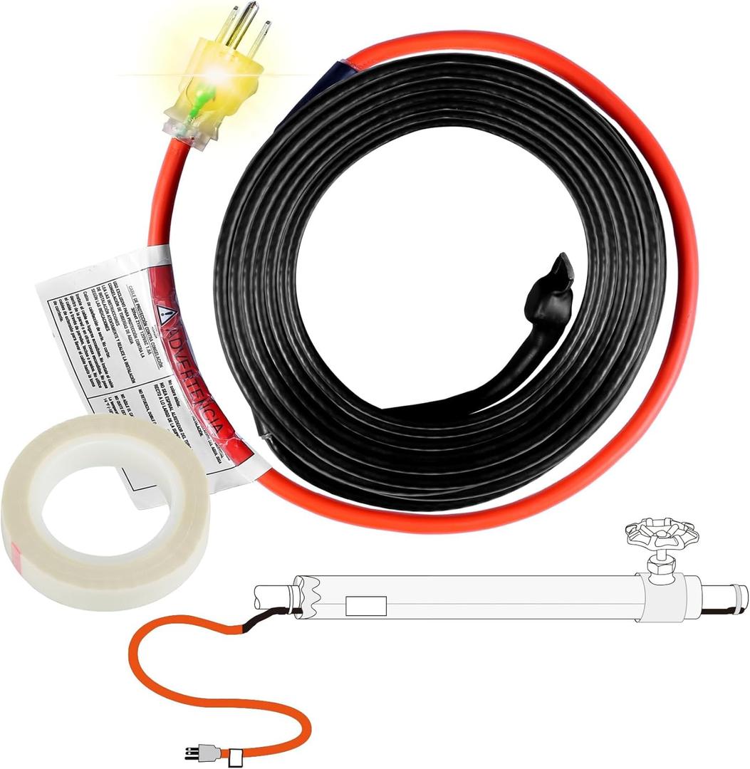 HEATIT Heating Cable - CSA & ETL Approved, Prevents Pipe Freeze, Keeps Water Flowing, Energy-Efficient, Reliable Performance, Hassle-Free, Durable Heat Tape for Water Pipes HISD 6ft, 7w/ft, 120V