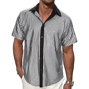 Runcati Mens Disco Shirt 70s Shirts Short Sleeve Button Down Vintage Sequin Metallic Disco Outfits Party Costume Top Medium