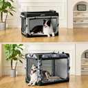 ZOMISIA 36 Inch Collapsible Dog Crate for Large Dogs - Portable Dog Travel Crate Soft Sided with Breathable Mesh Windows, Foldable Dog Kennel for Indoor and Outdoor, Grey