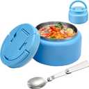 BABHAMNESS 26oz Soup Thermo for Hot Food Kids Insulated Vacuum Food Jar with Buckle Lid,Wide Mouth Leakproof Stainless Steel Lunch Container Blue