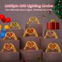 Gold Room Decor Heart Hand Sculpture,RGB Light,Bedroom Kitchen Table Bookshelf Decor, Anniversary Birthday Valentine Thanksgiving Christmas Gifts for Girl Girlfriend Women Mom (Merry Christmas)