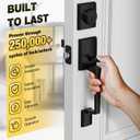Kolet Front Door Lock Set, Front Door Handle and Deadbolt Set, Single Cyclinder Exterior Door Lock Set, Heavy Duty Zinc Alloy, Reversible for Right & Left Opening, Matte Black