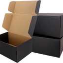 Shipping Boxes,9"x6"x4" Black Corrugated Cardboard Boxes, Which is Anti-Impact Come with Exquisite Sealing Label.Suitable E-Commerce Packaging, Shipping Packaging.