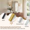 ANDY STAR Brushed Gold Oval Bathroom Mirror, 30x36 Inch Brass Oblong Mirrors for Wall, Modern Vanity Mirror in Stainless Steel Metal Tube Frame, Wall Mount Horizontal or Vertical
