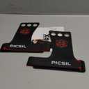 PICSIL - RX Grips | Synthetic Workout & Gymnastics Grips | Ultra-Resistant Carbon Fibre for Cross Training | Helps Prevent Tears & Blisters | Carbon Fibre Material | Use wiht Chalk | (Large, 3H RED)