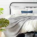 Bedsure Cooling Cotton Waffle King Size Blanket - Lightweight Breathable Blanket of Rayon Derived from Bamboo for Hot Sleepers, Luxury Throws for Bed, Couch and Sofa, Grey, 104x90 Inches