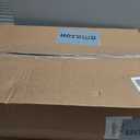 IRIS USA Large Cat Litter Box with Scatter Shield and Scoop, Open Top High Sided Cat Litter Pan, Silver (Gray)