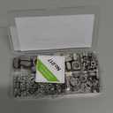 150Pcs 304 Stainless Steel 6 Sizes Metric Square Nuts Assortment Kit, Machine Screw Nuts Metric Coarse Thread - M3 M4 M5 M6 M8 M10